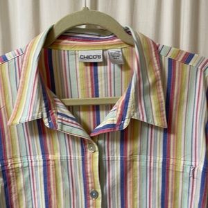 Chico’s Long Sleeve Spandex Striped Top